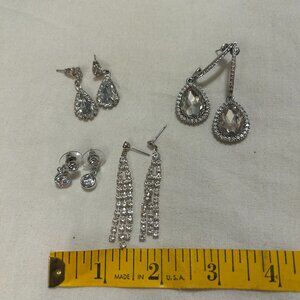 Pageant Rhinestone Earrings Bundle | Crystal Teardrop & Tassel Styles
